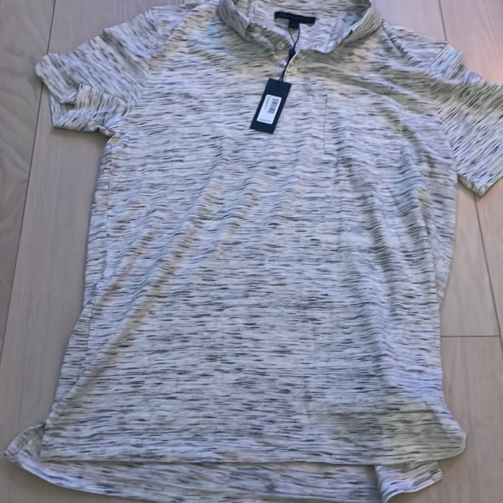 John Varvatos collection white patterned polo. New with tag!